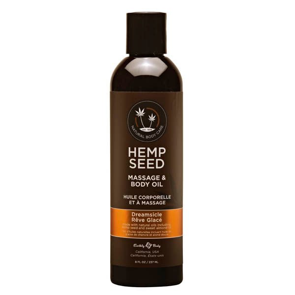 Hemp Seed Massage & Body Oil - Dreamsicle (Tangerine & Plum) Scented - 237 ml Bottle – Sex toys NZ by Naughtyhut. Discreet delivery nationwide.