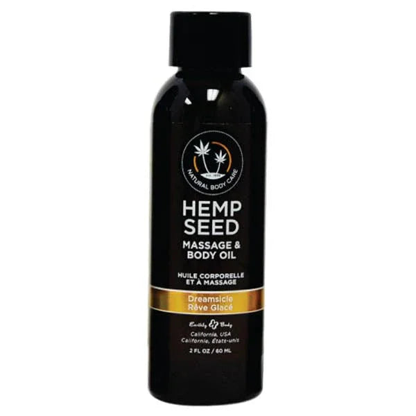 Hemp Seed Massage and Body Oil 60 ml, orange Dreamsicle label