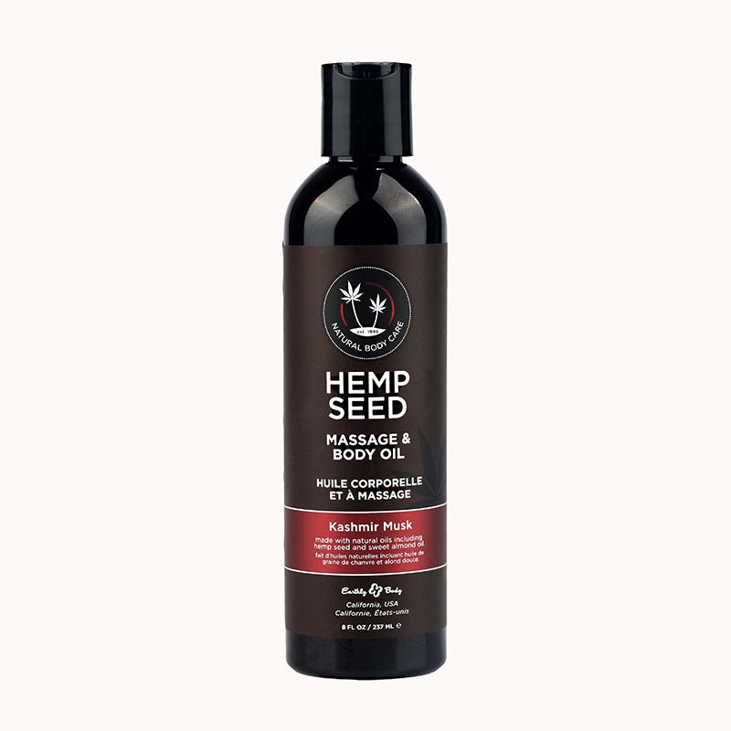 Buy Hemp Seed Massage & Body Oil - Kashmir Musk (Brandy, Magnolia & Vanilla Musk) Scented - 237 ml – Naughtyhut NZ sex toys online. Discreet delivery & top brands.