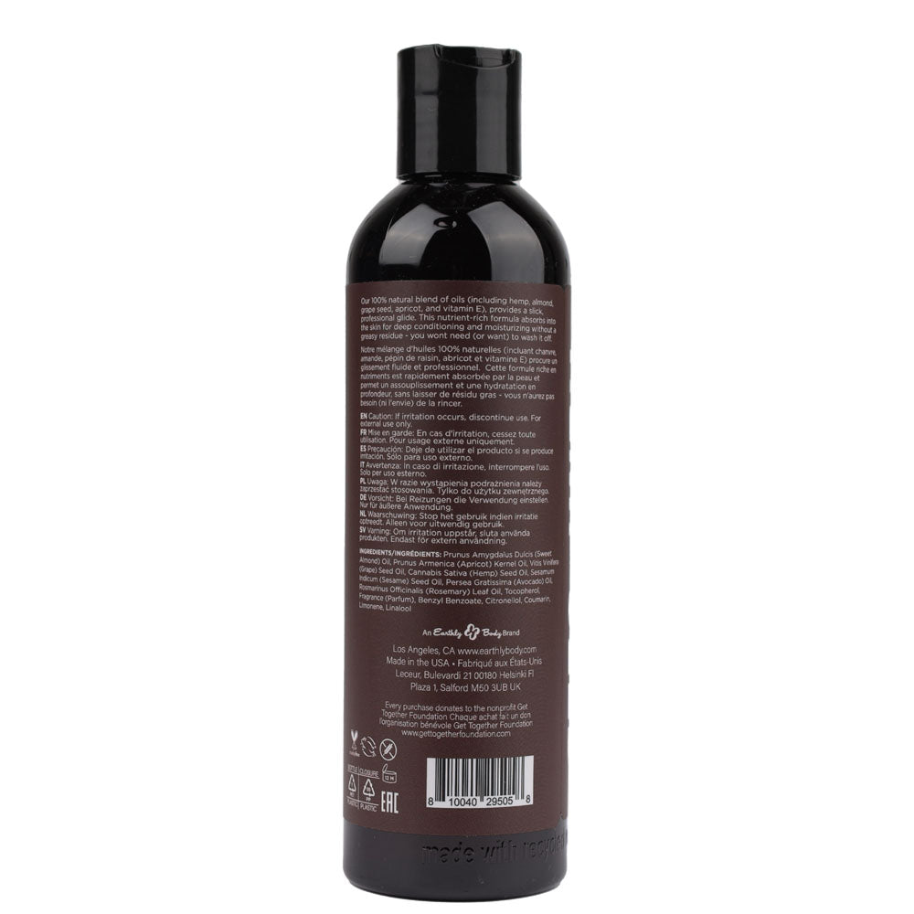 Hemp Seed Massage & Body Oil - Kashmir Musk (Brandy, Magnolia & Vanilla Musk) Scented - 237 ml – Sex toys NZ by Naughtyhut. Discreet delivery nationwide.