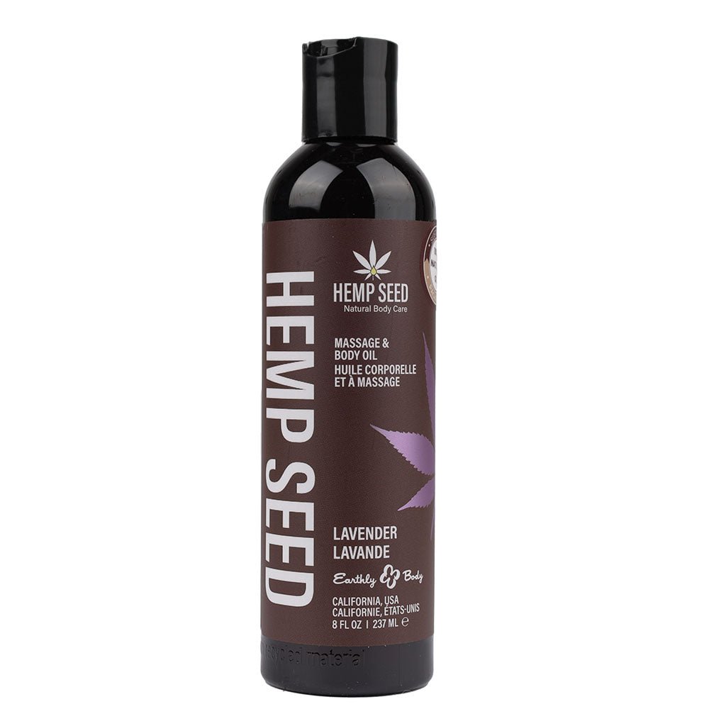 Buy Hemp Seed Massage & Body Oil - Lavender Scented - 237 ml Bottle – Naughtyhut NZ sex toys online. Discreet delivery & top brands.