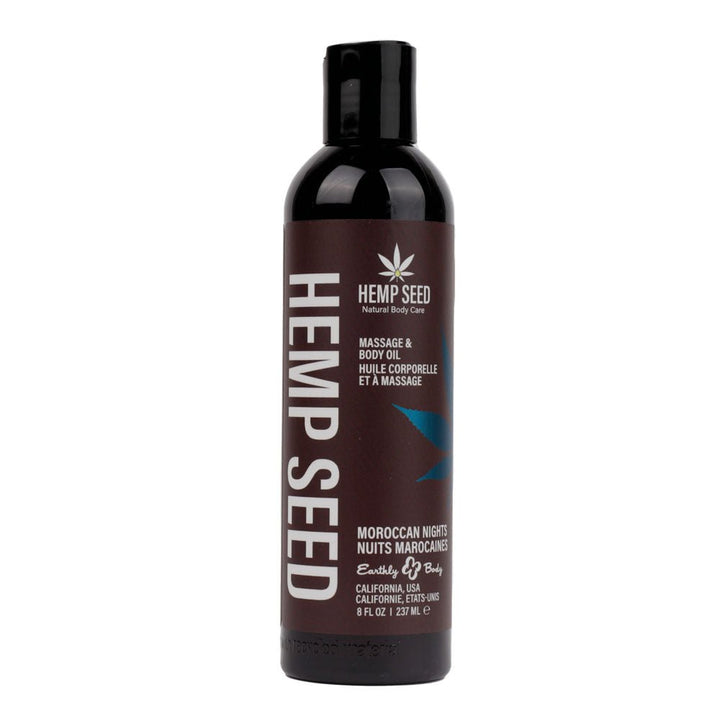 Hemp Seed Massage & Body Oil - Moroccan Nights (Earthy & Spicy - Sensual) Scented - 237 ml Bottle – Sex toys NZ by Naughtyhut. Discreet delivery nationwide.