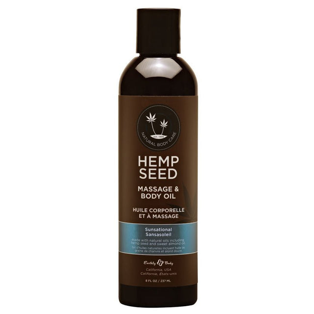 Buy Hemp Seed Massage & Body Oil - Sunsational (Italian Bergamot, Juniper Berries & White Wood) Scented - 237 ml Bottle – Naughtyhut NZ sex toys online. Discreet delivery & top brands.
