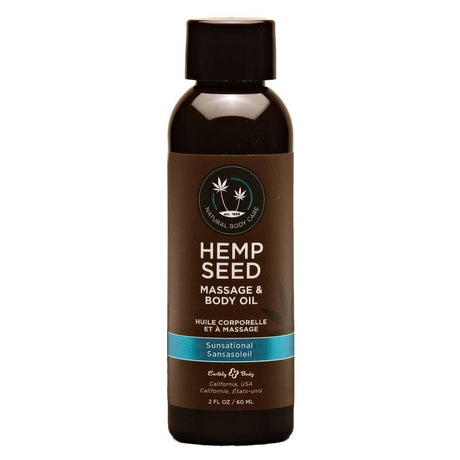 Buy Hemp Seed Massage & Body Oil - Sunsational (Italian Bergamot, Juniper Berries & White Wood) Scented - 59 ml Bottle – Naughtyhut NZ sex toys online. Discreet delivery & top brands.