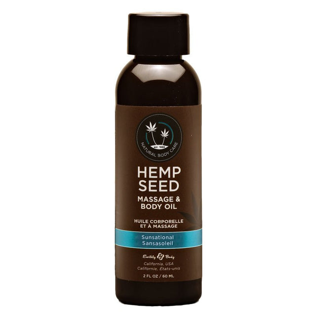 Buy Hemp Seed Massage & Body Oil - Sunsational (Italian Bergamot, Juniper Berries & White Wood) Scented - 59 ml Bottle – Naughtyhut NZ sex toys online. Discreet delivery & top brands.