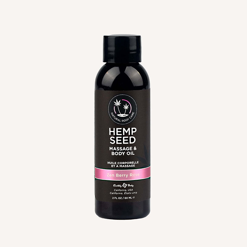 Hemp Seed Massage & Body Oil - Zen Berry Rose (Blackberry, Yellow Rose & Amber) Scented - 59 ml – Sex toys NZ by Naughtyhut. Discreet delivery nationwide.
