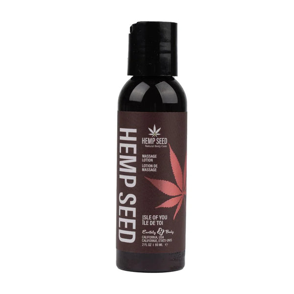 Hemp Seed Massage Lotion 60 ml, dark bottle, Isle of You label
