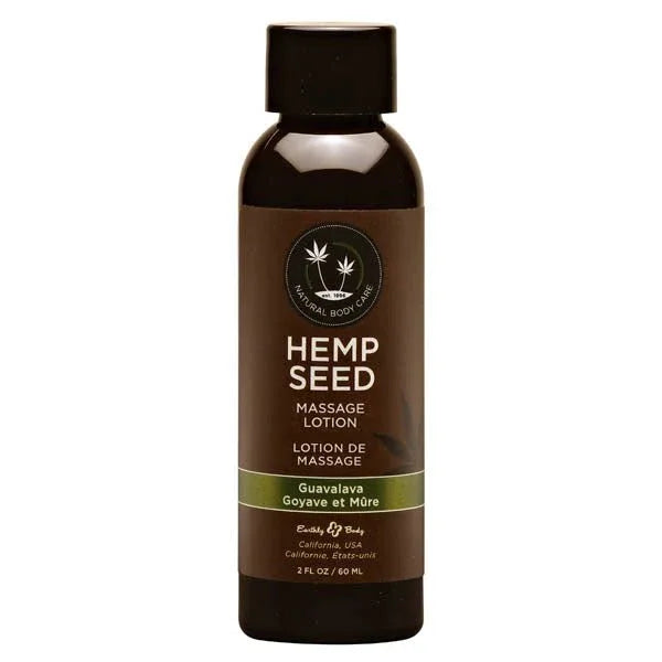 Hemp Seed Massage Lotion 60 ml, dark bottle, green Guavalava label