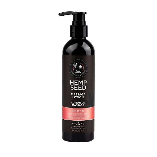 Hemp Seed Massage Lotion 237 ml pump bottle, coral Isle of You label