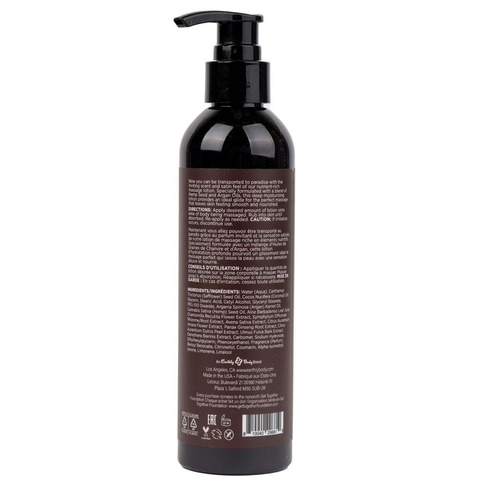Buy Hemp Seed Massage Lotion - Kashmir Musk (Brandy, Jasmine, Cedarwood Musk) Scented - 237 ml Bottle – Naughtyhut NZ sex toys online. Discreet delivery & top brands.