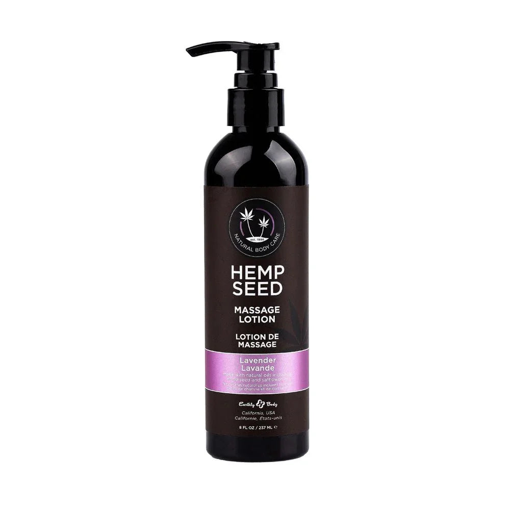 Hemp Seed Massage Lotion 237 ml pump bottle, purple Lavender label