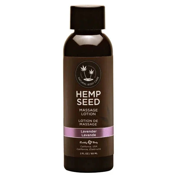 Hemp Seed Massage Lotion 60 ml, dark bottle, pink Lavender label
