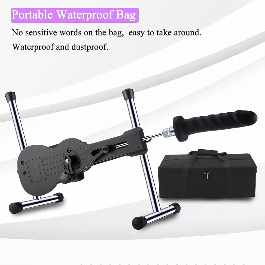 Hismith Mini Pro sex machine with its black waterproof carry bag
