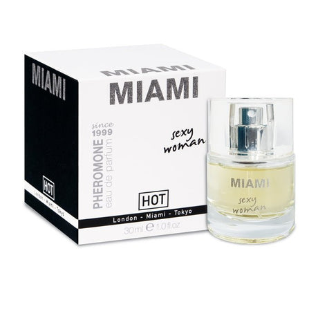 Buy Hot Pheromone Miami - Sexy Woman - Pheromone Perfume for Women - 30 ml Bottle – Naughtyhut NZ sex toys online. Discreet delivery & top brands.