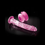 Buy Icicles 86 - Pink 17 cm Glass Dong with Suction Base – Naughtyhut NZ sex toys online. Discreet delivery & top brands.