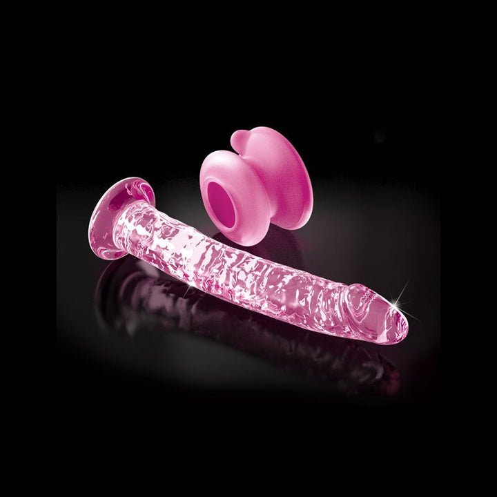 Icicles 86 - Pink 17 cm Glass Dong with Suction Base – Sex toys NZ by Naughtyhut. Discreet delivery nationwide.