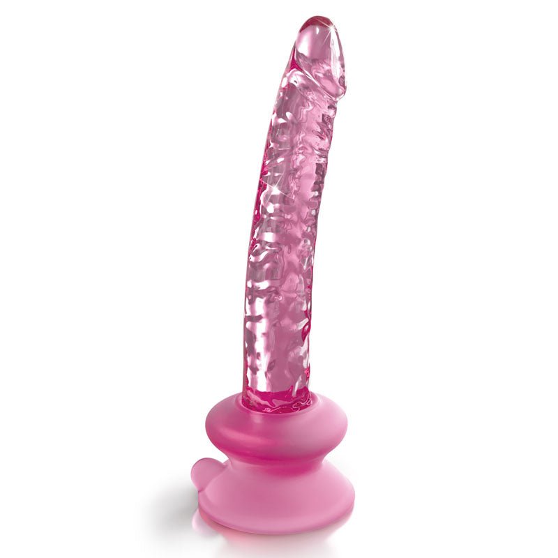Icicles 86 - Pink 17 cm Glass Dong with Suction Base – Sex toys NZ by Naughtyhut. Discreet delivery nationwide.