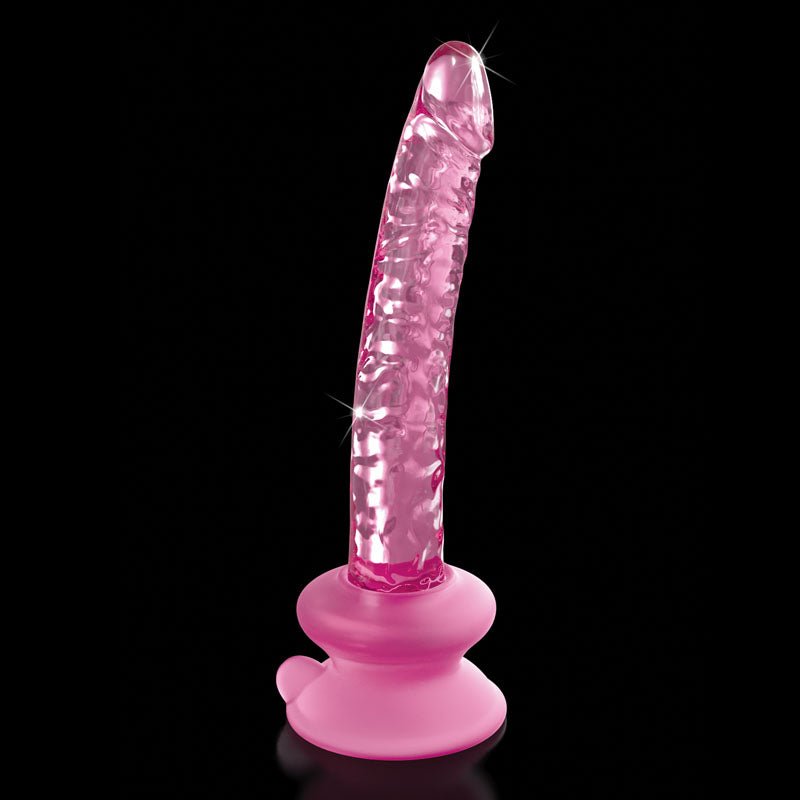 Icicles 86 - Pink 17 cm Glass Dong with Suction Base – Sex toys NZ by Naughtyhut. Discreet delivery nationwide.