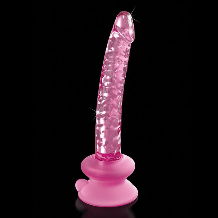 Icicles 86 - Pink 17 cm Glass Dong with Suction Base – Sex toys NZ by Naughtyhut. Discreet delivery nationwide.