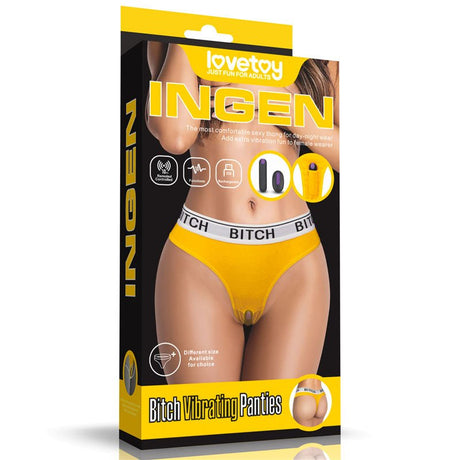 Buy Ingen Bitch Vibrating Panties - Yellow Medium Size Rechargeable Vibrating Panties – Naughtyhut NZ sex toys online. Discreet delivery & top brands.