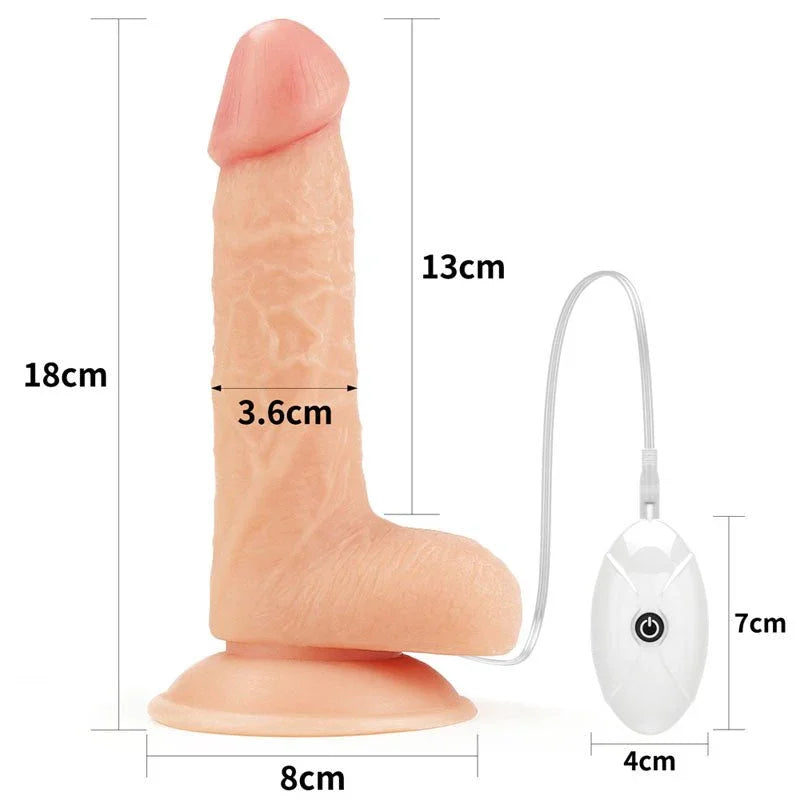 Measurements of the 7 inch Ingen dildo: 18 cm long, 13 cm insertable, 3.6 cm wide, 8 cm base