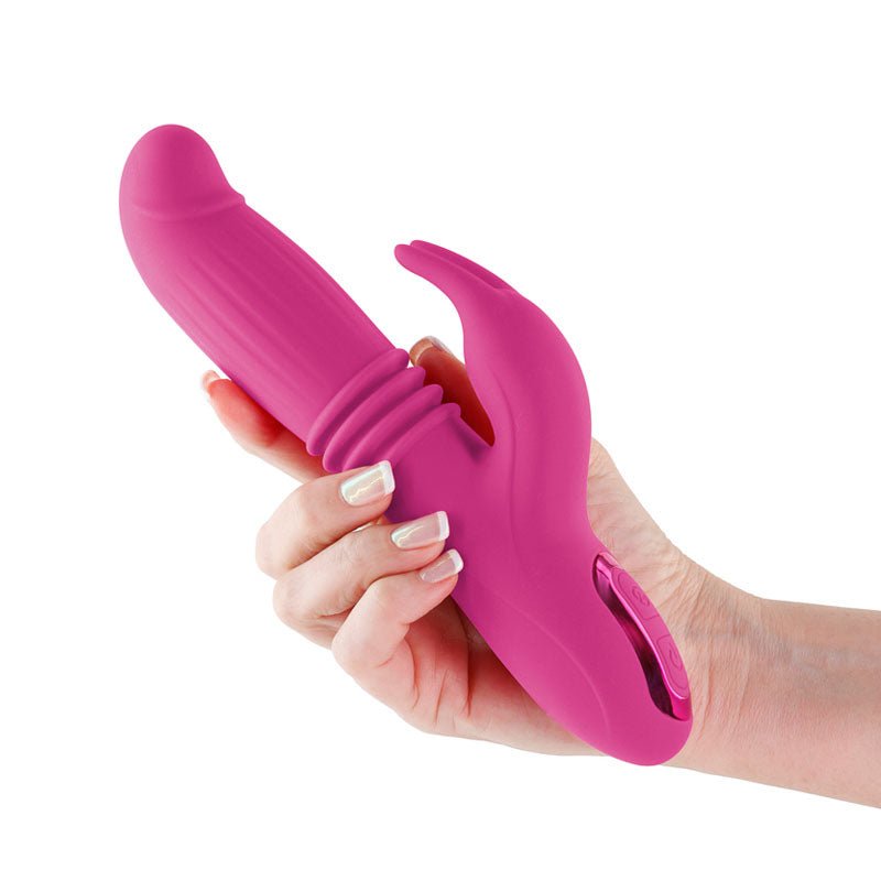 INYA Passion - Pink - Pink 22.2 cm USB Rechargeable Thrusting Rabbit Vibrator – Sex toys NZ by Naughtyhut. Discreet delivery nationwide.