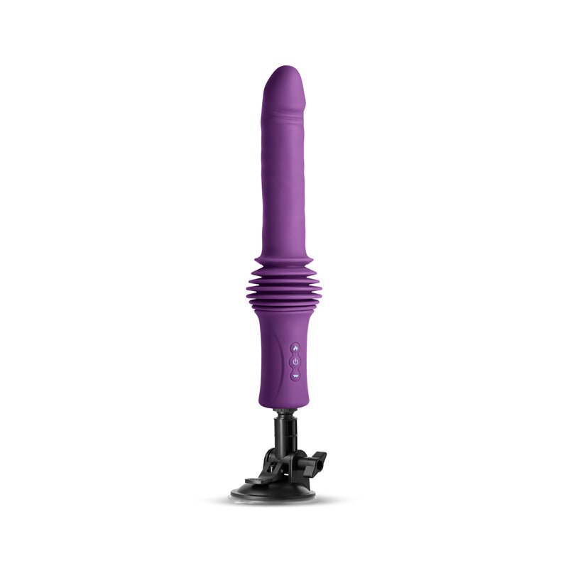 INYA Super Stroker - Purple - Purple 36.8 cm USB Rechargeable Thrusting Vibrator with Remote Control & Stand – Sex toys NZ by Naughtyhut. Discreet delivery nationwide.