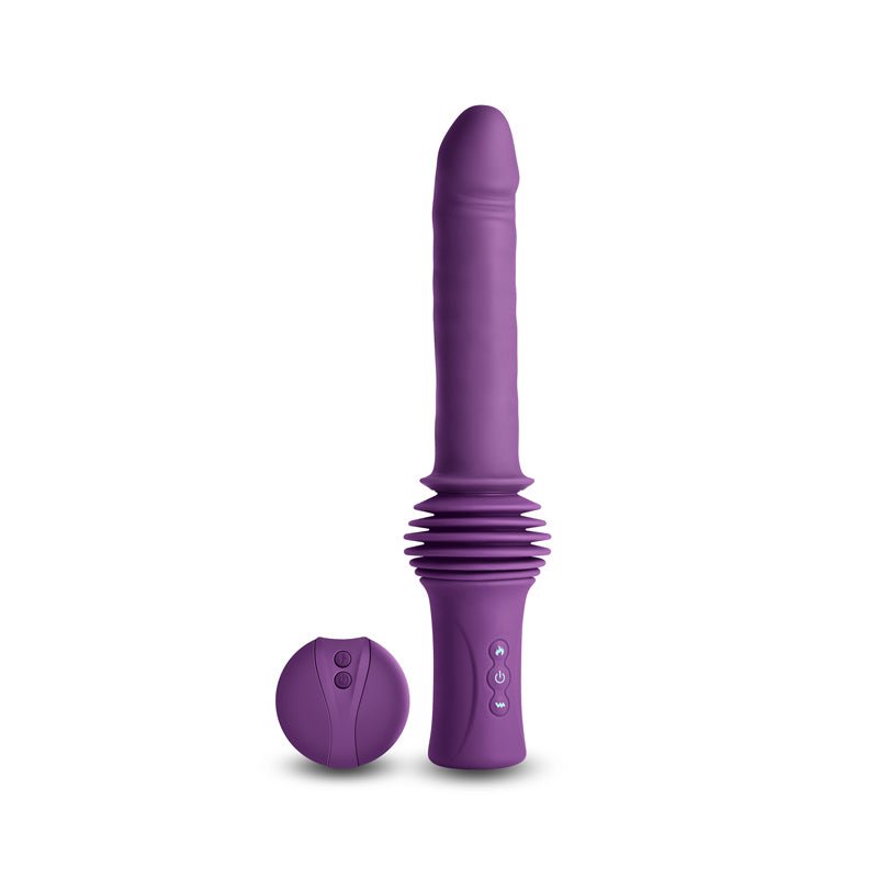 INYA Super Stroker - Purple - Purple 36.8 cm USB Rechargeable Thrusting Vibrator with Remote Control & Stand – Sex toys NZ by Naughtyhut. Discreet delivery nationwide.