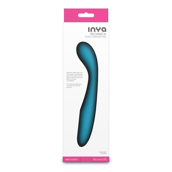 INYA Technica - Teal - Teal 19.2 cm USB Rechargeable Warming Vibrator – Sex toys NZ by Naughtyhut. Discreet delivery nationwide.