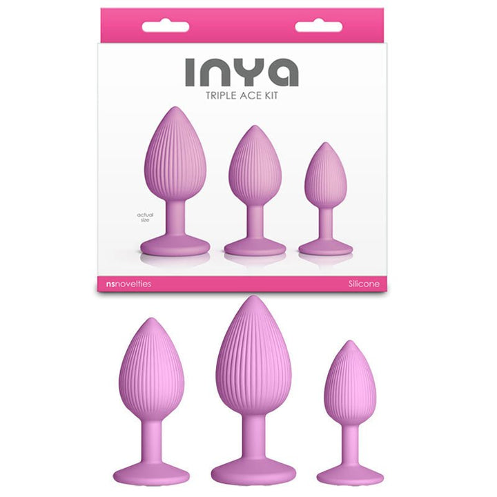INYA Triple Ace Kit - Blush - Pink Butt Plugs - Set of 3 Sizes – Sex toys NZ by Naughtyhut. Discreet delivery nationwide.