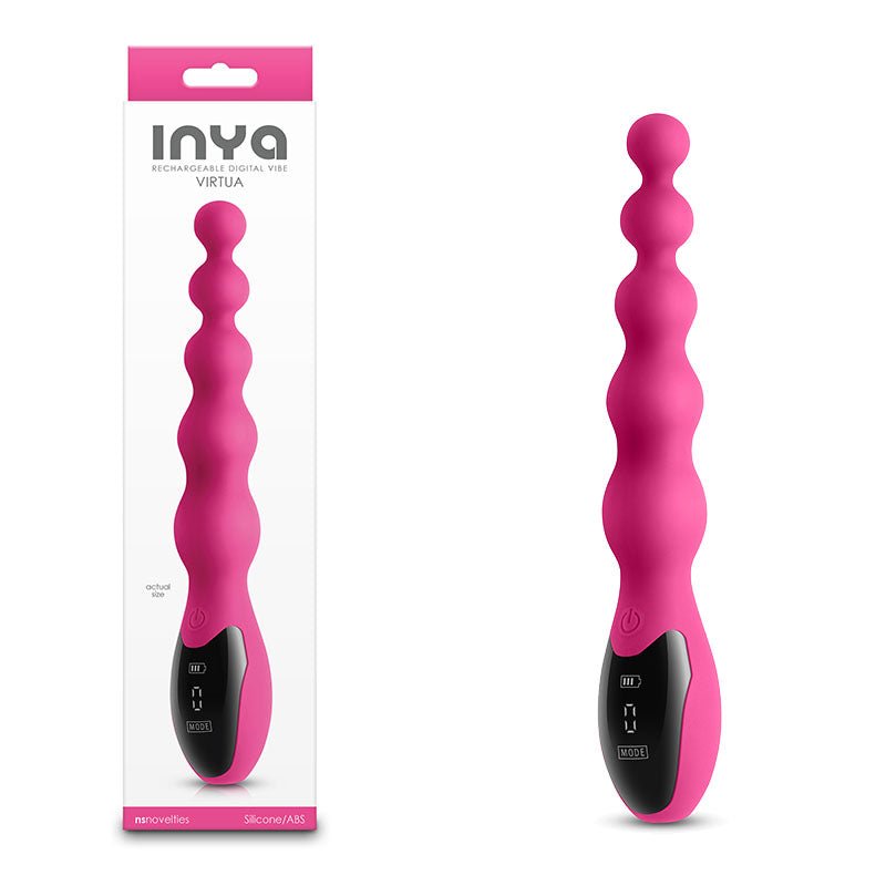 INYA Virtua - Pink - Pink 23.9 cm USB Rechargeable Beaded Vibrator – Sex toys NZ by Naughtyhut. Discreet delivery nationwide.