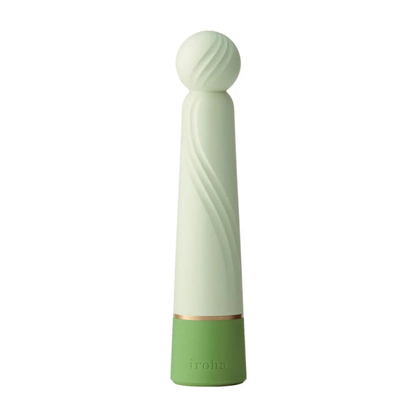 Iroha Rin+ v2 in Hisui, jade swirl body over a green base, upright
