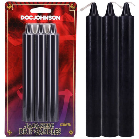 Buy Japanese Drip Candles - Black - Black 3 - Pack – Naughtyhut NZ sex toys online. Discreet delivery & top brands.
