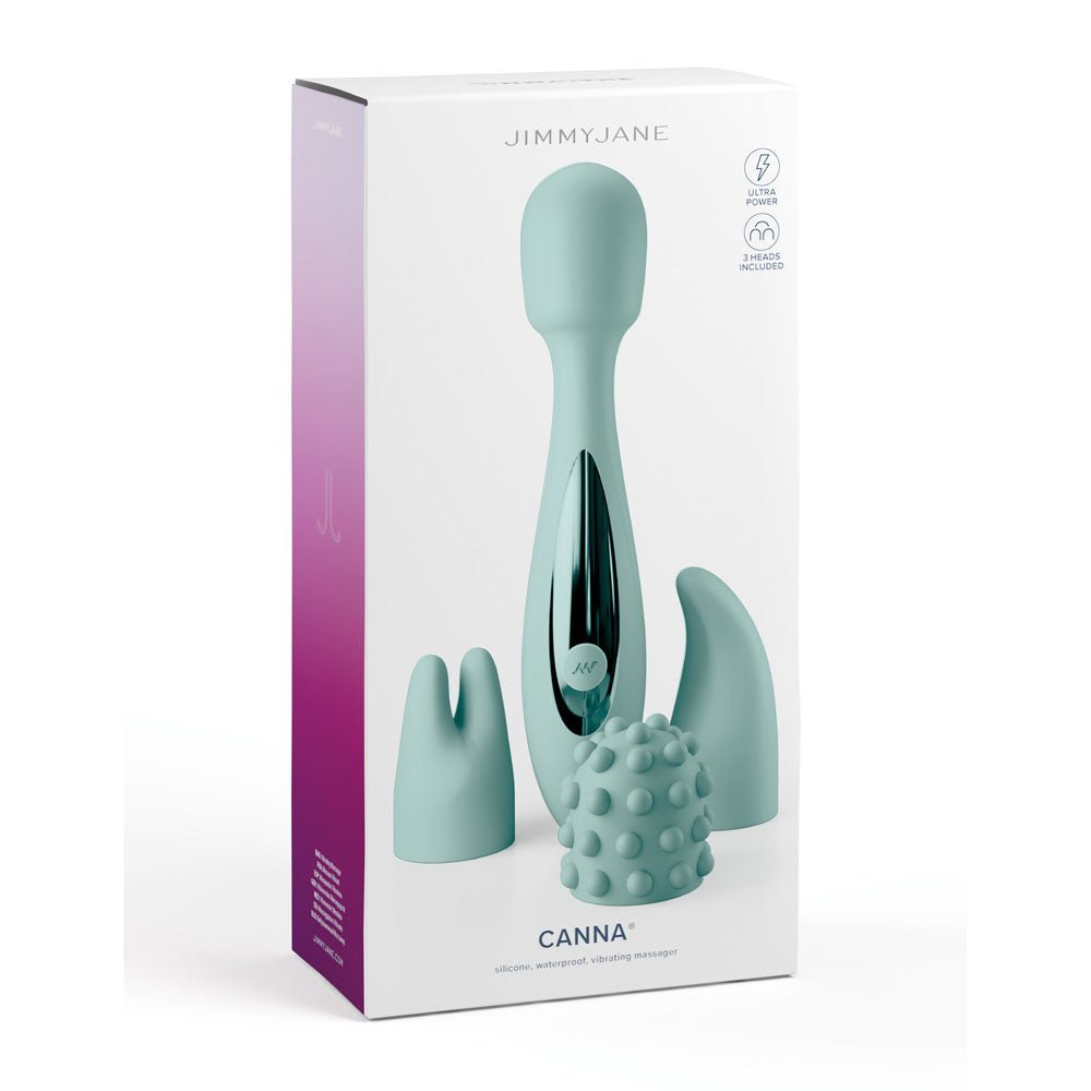 JimmyJane Canna - Teal 21.8 cm Massage Wand with 3 Interchangeable Heads – Sex toys NZ by Naughtyhut. Discreet delivery nationwide.