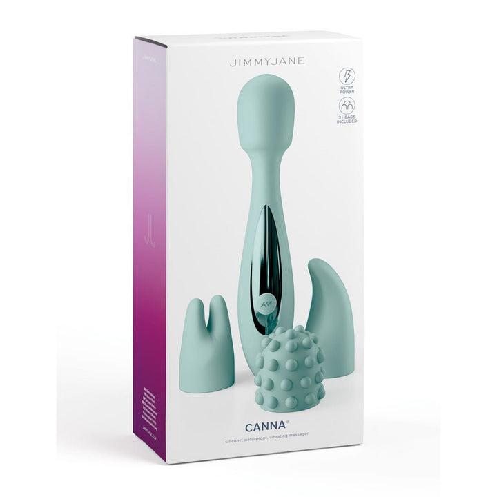 JimmyJane Canna - Teal 21.8 cm Massage Wand with 3 Interchangeable Heads – Sex toys NZ by Naughtyhut. Discreet delivery nationwide.