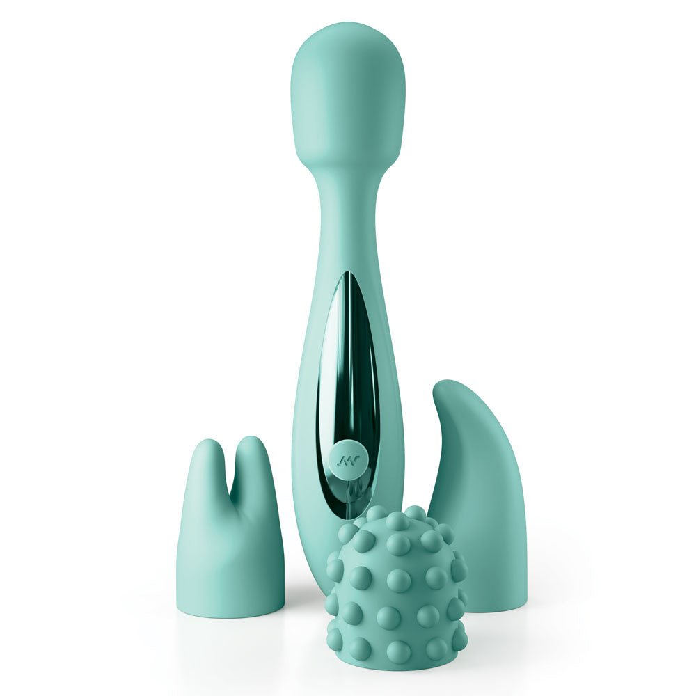 JimmyJane Canna - Teal 21.8 cm Massage Wand with 3 Interchangeable Heads – Sex toys NZ by Naughtyhut. Discreet delivery nationwide.