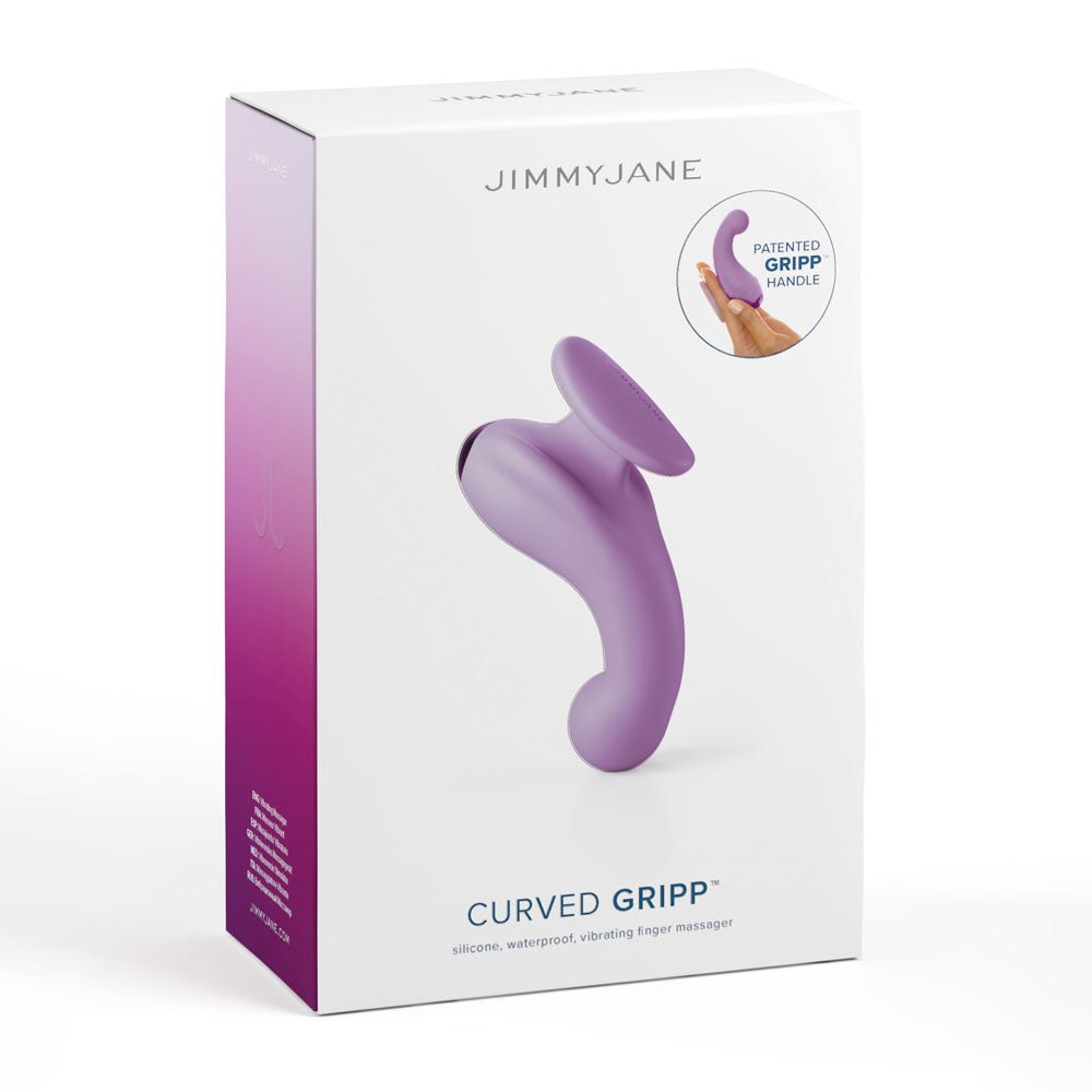 Buy JimmyJane Curved Gripp - Purple USB Rechargeable Finger Stimulator – Naughtyhut NZ sex toys online. Discreet delivery & top brands.