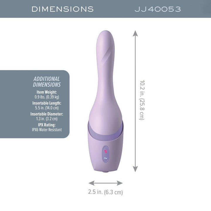 JimmyJane Hello Bang - Purple 27 cm USB Rechargeable Warming & Thrusting Vibrator – Sex toys NZ by Naughtyhut. Discreet delivery nationwide.