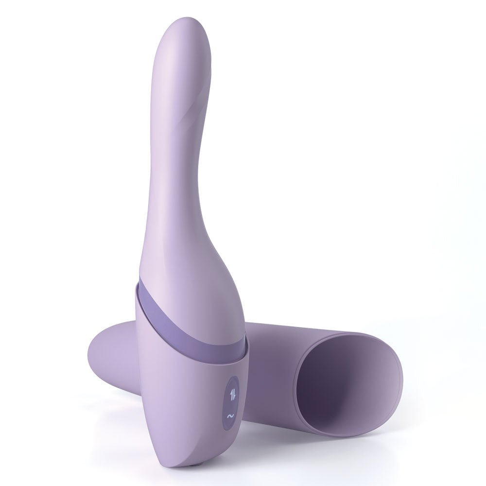 Buy JimmyJane Hello Bang - Purple 27 cm USB Rechargeable Warming & Thrusting Vibrator – Naughtyhut NZ sex toys online. Discreet delivery & top brands.