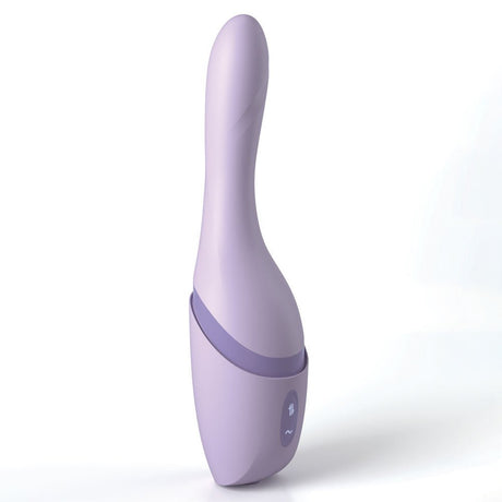 Buy JimmyJane Hello Bang - Purple 27 cm USB Rechargeable Warming & Thrusting Vibrator – Naughtyhut NZ sex toys online. Discreet delivery & top brands.