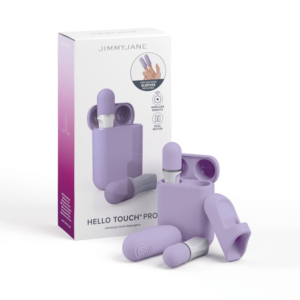 JimmyJane Hello Touch Pro - Purple Vibrating Finger Stimulators with Charging Pod – Sex toys NZ by Naughtyhut. Discreet delivery nationwide.