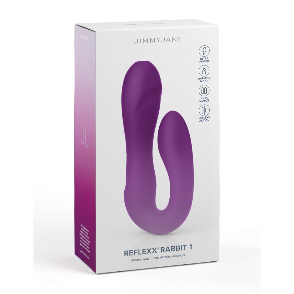 JimmyJane Reflexx Rabbit 1 - Purple USB Rechargeable Dual Vibrator – Sex toys NZ by Naughtyhut. Discreet delivery nationwide.