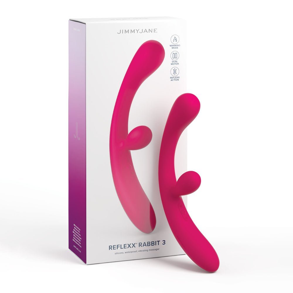JimmyJane Reflexx Rabbit 3 - Pink 23 cm USB Rechargeable Vibrator – Sex toys NZ by Naughtyhut. Discreet delivery nationwide.