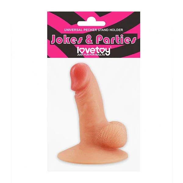 Jokes & Parties universal pecker phone stand in flesh tone, on its printed header card