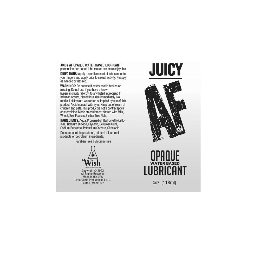 Juciy AF - Waterbased Opaque Lube - 118 ml - Waterbased Cum Lube - 118 ml – Sex toys NZ by Naughtyhut. Discreet delivery nationwide.