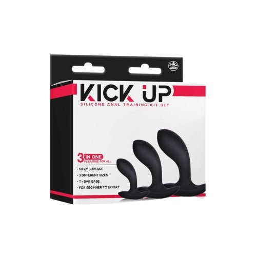 Kick Up - 3 in 1 Silicone Anal Training Set Black 4A – Sex toys NZ by Naughtyhut. Discreet delivery nationwide.