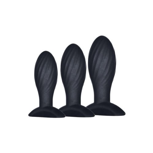 Buy Kick Up - 3 in 1 Silicone Anal Training Set Black 5A – Naughtyhut NZ sex toys online. Discreet delivery & top brands.