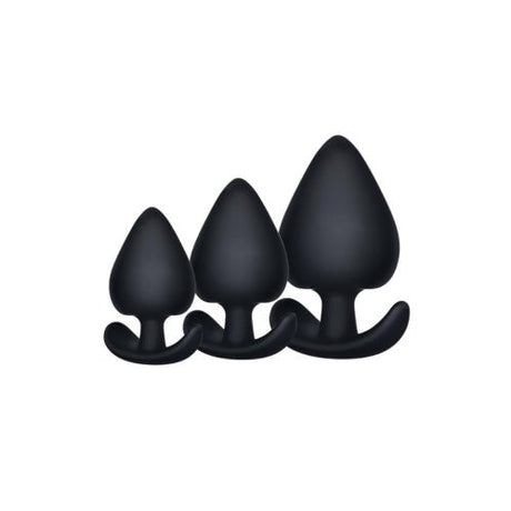 Buy Kick Up - 3 in 1 Silicone Anal Training Set Black 7A – Naughtyhut NZ sex toys online. Discreet delivery & top brands.