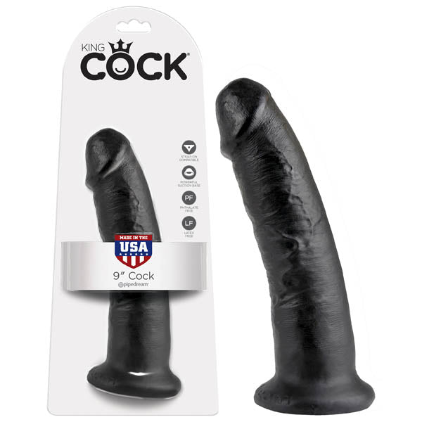 King Cock 9'' Cock - Black 22.9 cm (9'') Dong – Sex toys NZ by Naughtyhut. Discreet delivery nationwide.