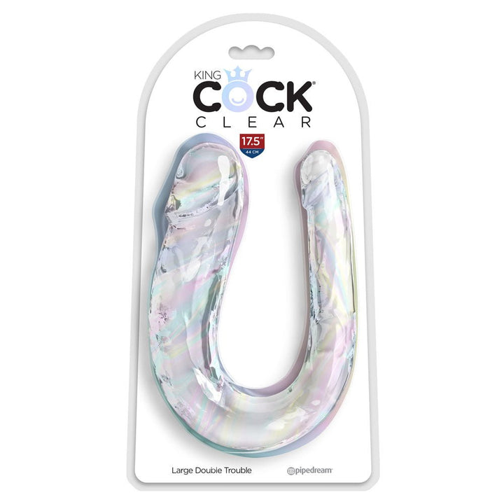 King Cock Clear Large Double Trouble - Clear Large Double Penetration Dong – Sex toys NZ by Naughtyhut. Discreet delivery nationwide.